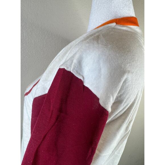 Vintage I Love Roma Colosseum T-Shirt Italy Cotton White Maroon Short Sleeve 70s - Picture 8 of 11